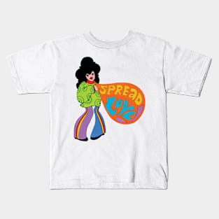 Spread the Love Hippie Girl Kids T-Shirt